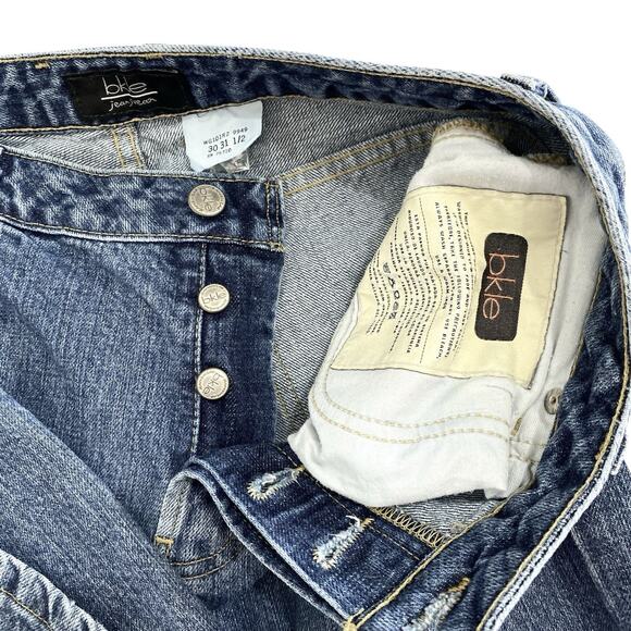 BKLE Buckle BKE Denim Jeans Womens 30 Mid Rise Button Fly Boot Medium Blue VTG - Picture 6 of 7